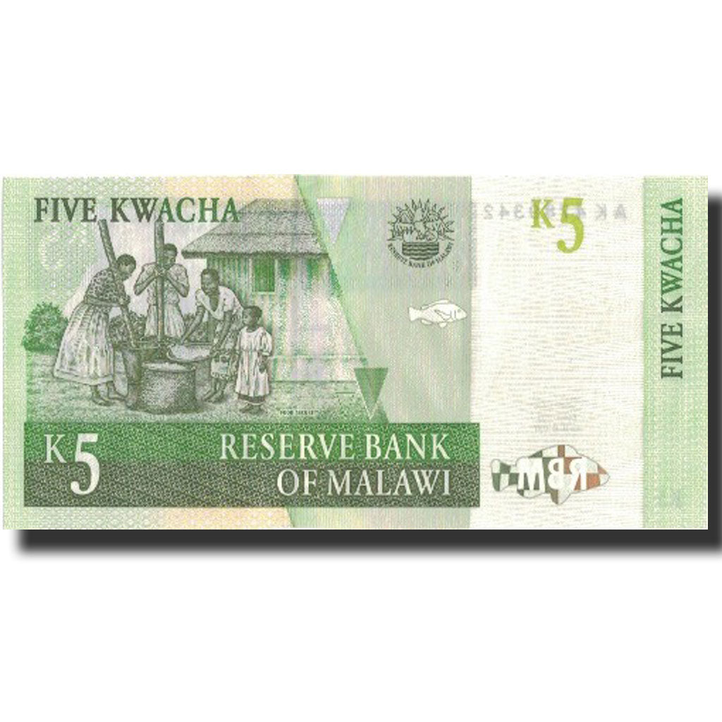 Banconote, Malawi, 5 Kwacha, 1997, 1997-07-01, KM:36a, SPL+