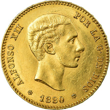 Moneta, Spagna, Alfonso XII, 25 Pesetas, 1880, Madrid, SPL-, Oro, KM:673