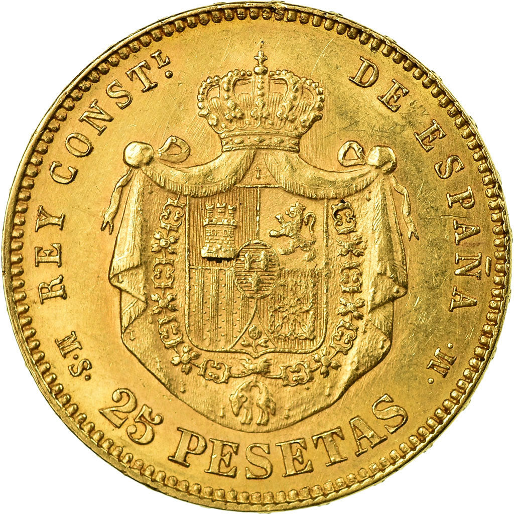 Moneda, España, Alfonso XII, 25 Pesetas, 1880, Madrid, EBC, Oro, KM:673