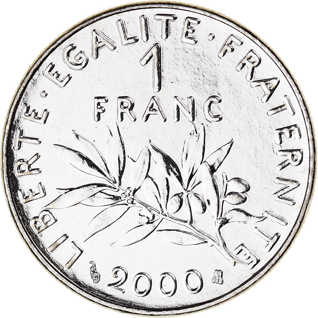 Coin, France, Semeuse, Franc, 2000, Paris, BU, MS(65-70), Nickel, KM:925.1