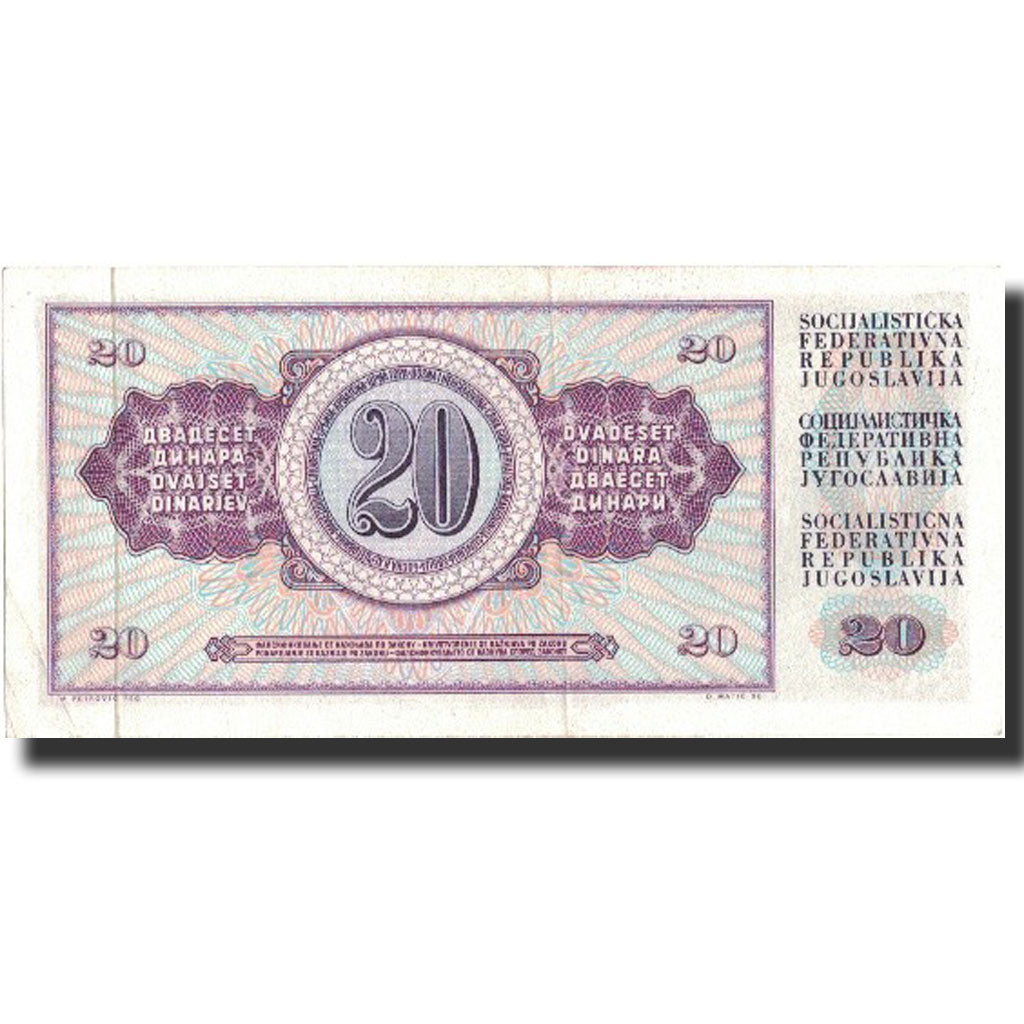 Billet, Yougoslavie, 20 Dinara, 1974, 1974-12-19, KM:85, SUP