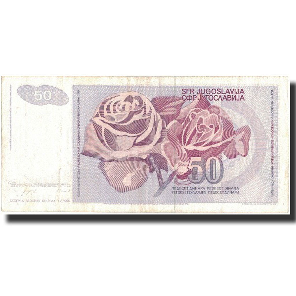 Biljet, Joegoslaviëe, 50 Dinara, 1990, 1990-06-01, KM:104, TTB