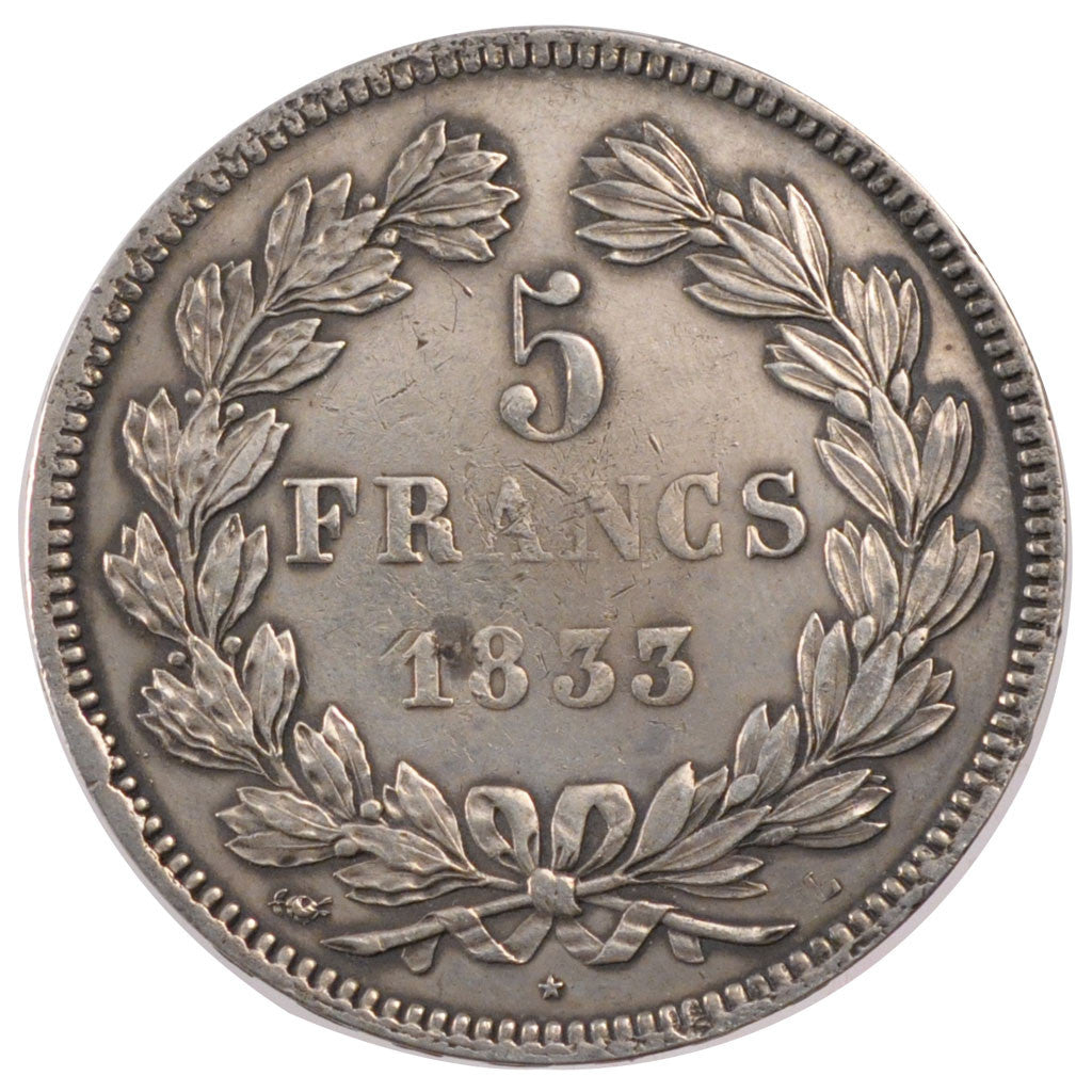Monnaie, France, Louis-Philippe, 5 Francs, 1833, Bayonne, TTB, Argent