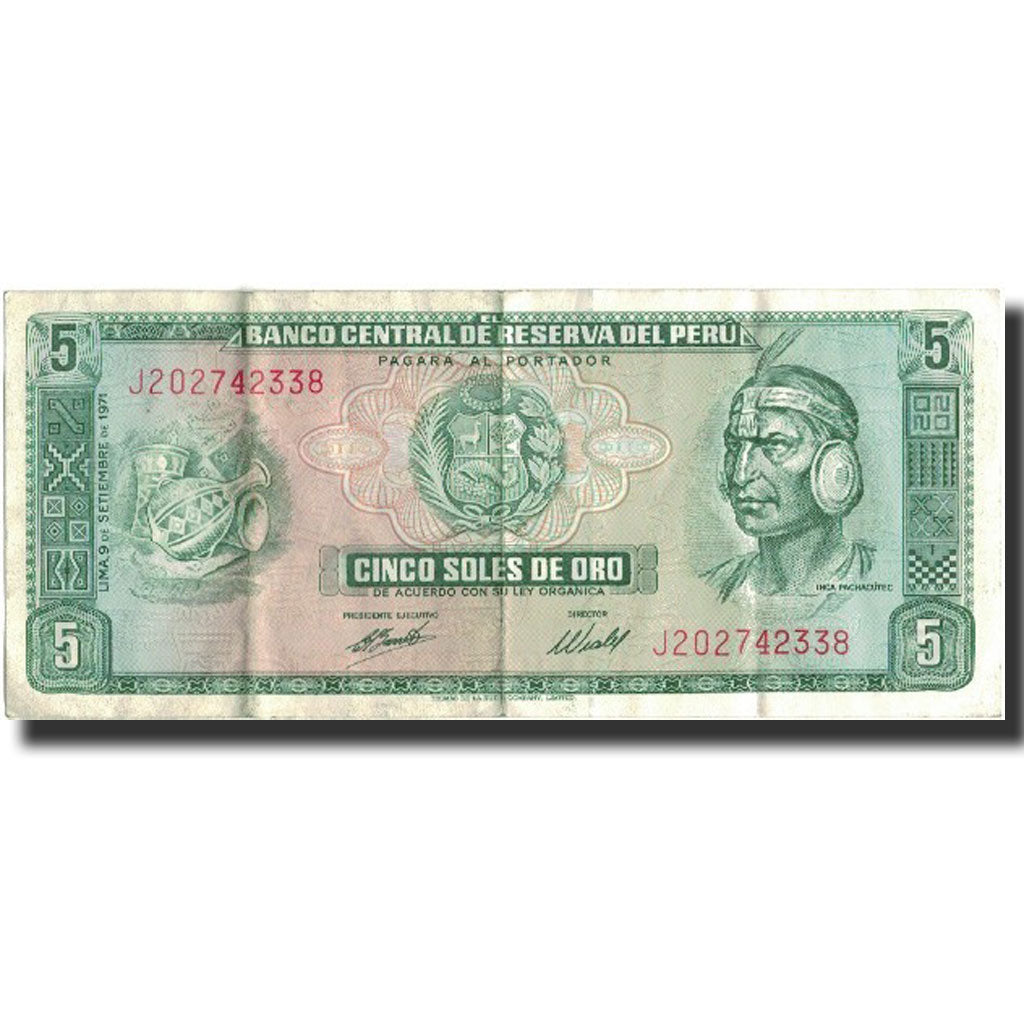 Banknote, Peru, 5 Soles De Oro, 1971, 1971-09-09, KM:99b, EF(40-45)