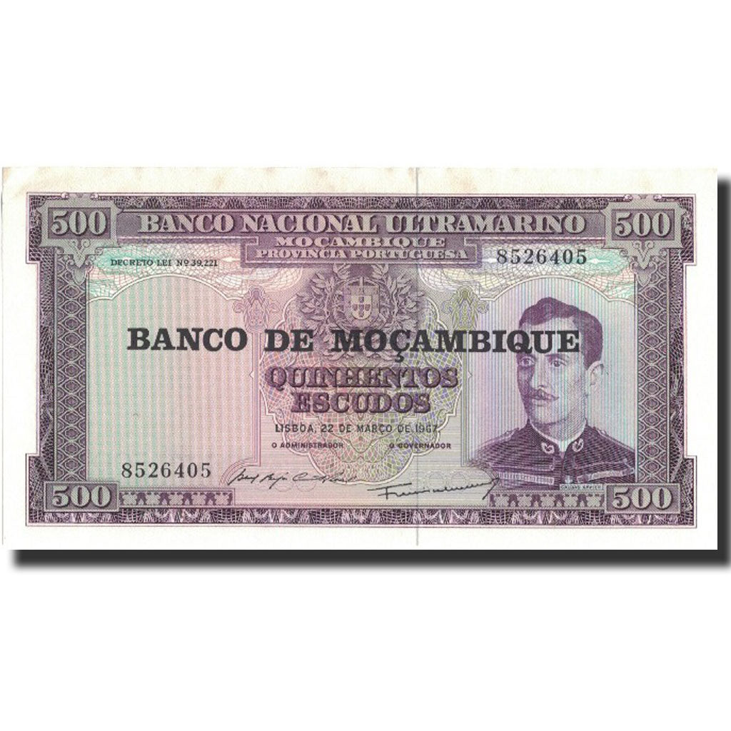 Banknote, Mozambique, 500 Escudos, 1967, 1967-03-22, KM:110a, UNC(63)