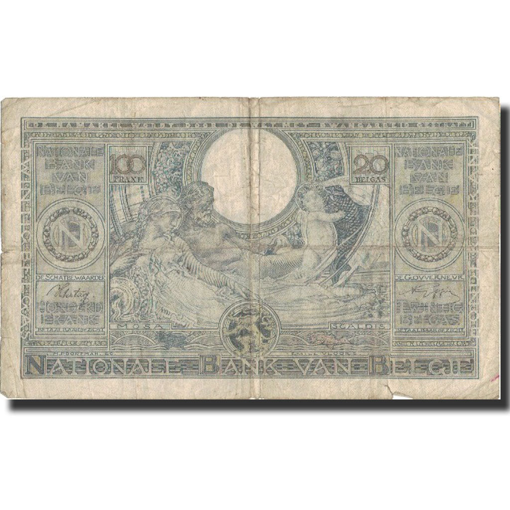 Banknote, Belgium, 100 Francs-20 Belgas, 1941, 1941-10-20, KM:112, EF(40-45)