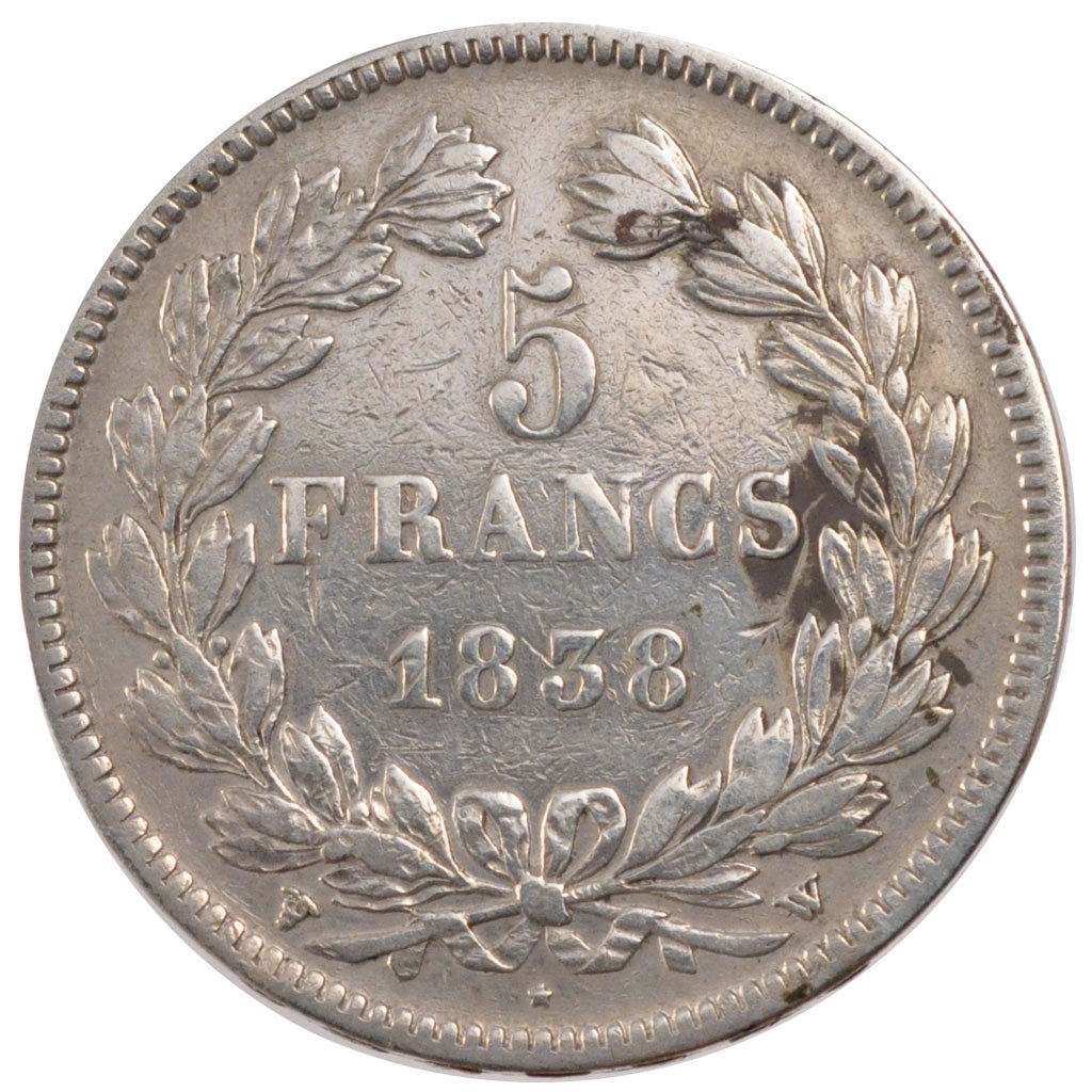 Coin, France, Louis-Philippe, 5 Francs, 1838, Lille, EF(40-45), Silver