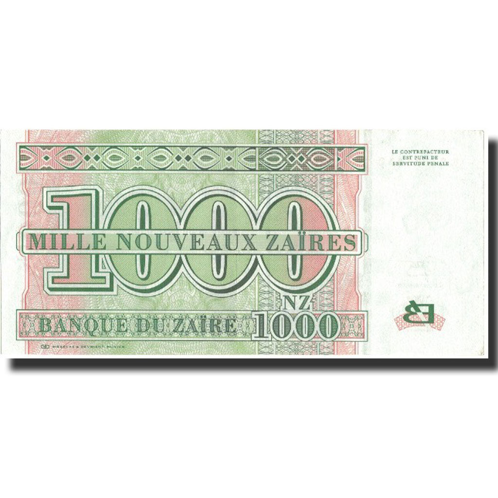 Banknote, Zaire, 1000 Nouveaux Zaïres, 1995, 1995-01-30, KM:66a, UNC(64)