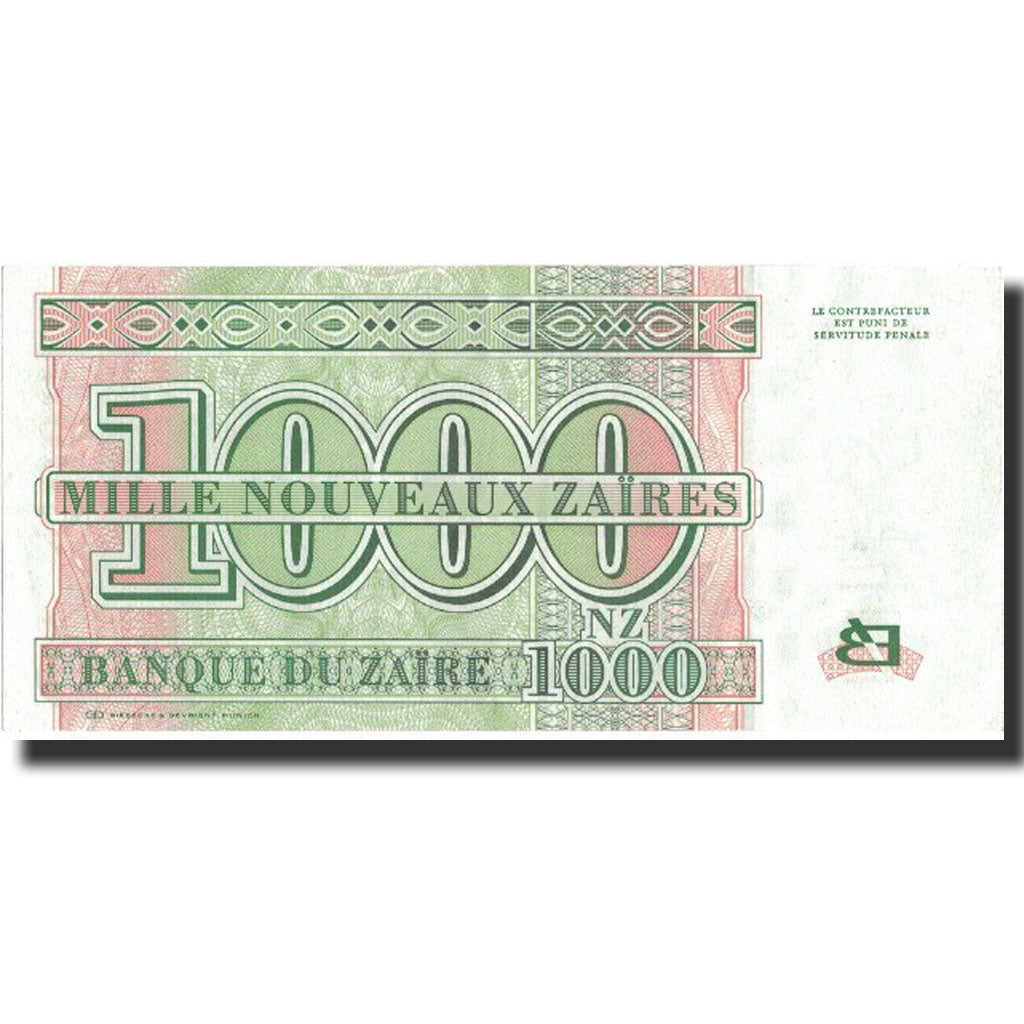 Biljet, Zaïre, 1000 Nouveaux Zaïres, 1995, 1995-01-30, KM:66a, SPL+