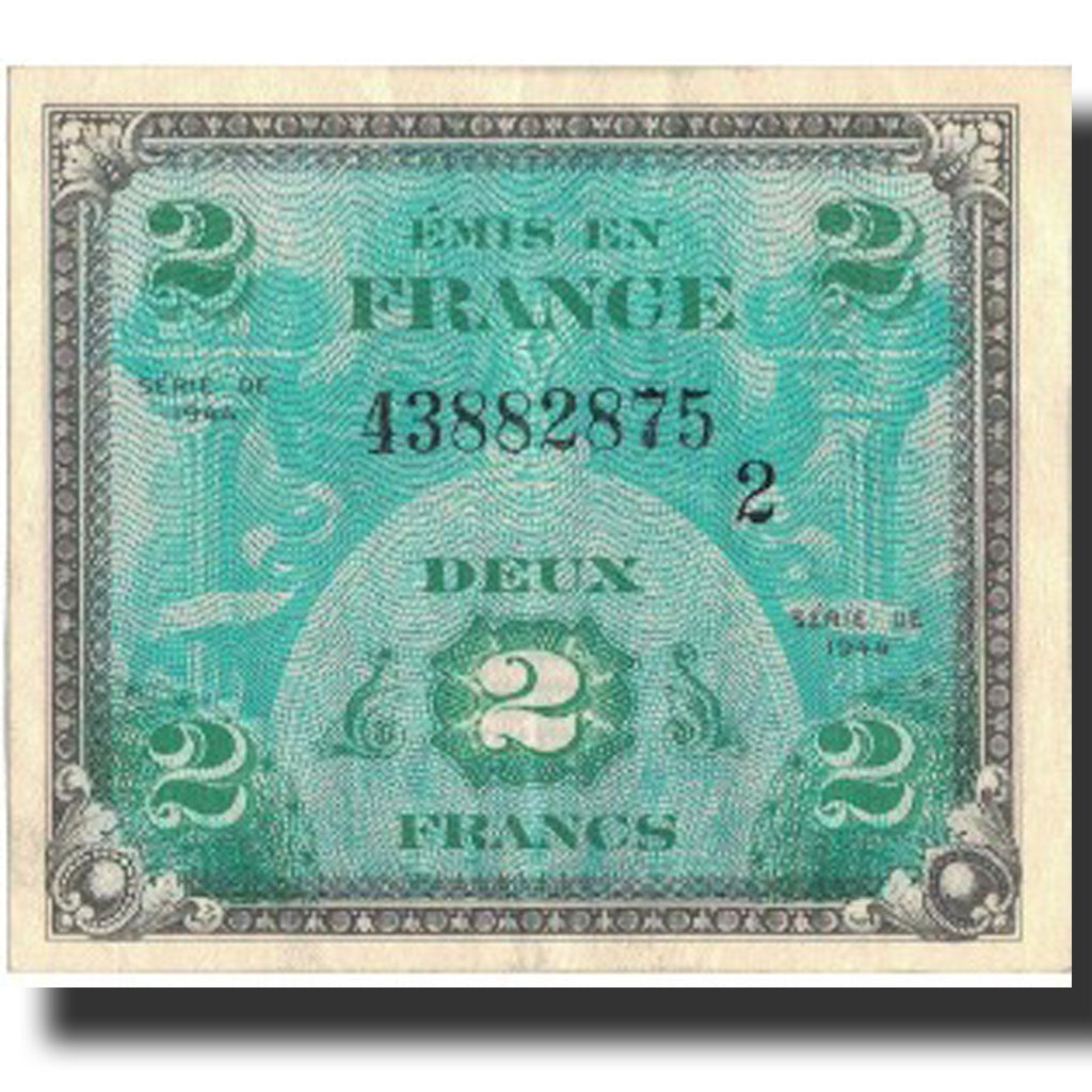 France, 2 Francs, 1944 Flag/France, 1944, 1944, UNC(60-62), Fayette:VF 16.2