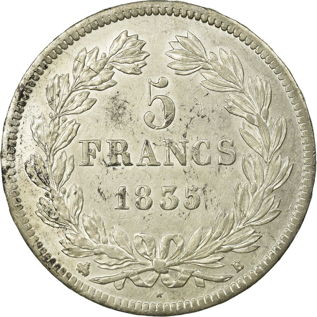 Coin, France, Louis-Philippe, 5 Francs, 1835, Rouen, MS(60-62), Silver