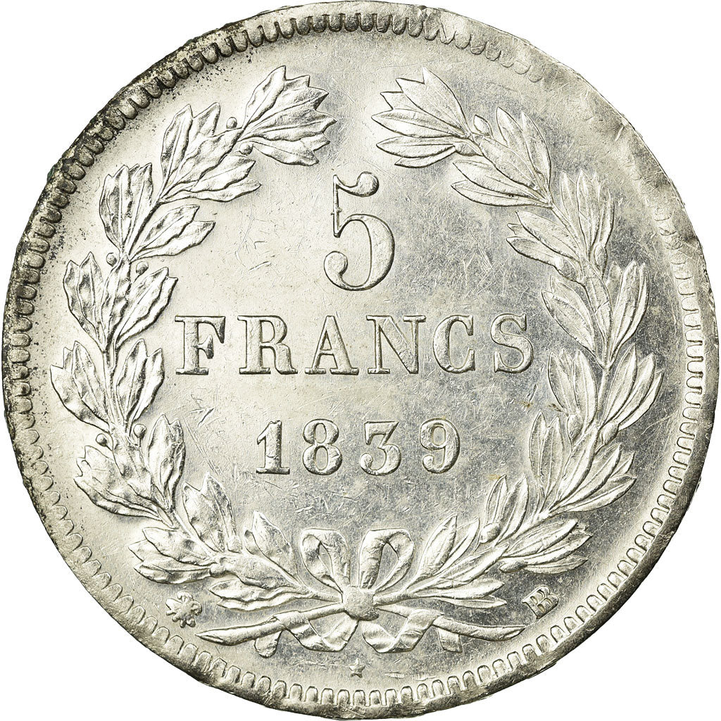 Monnaie, France, Louis-Philippe, 5 Francs, 1839, Strasbourg, SUP+, Argent