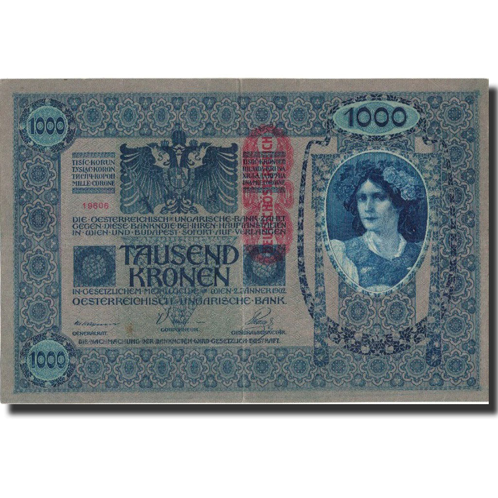 Banknote, Austria, 1000 Kronen, 1902, 1902-01-02, KM:8b, AU(50-53)