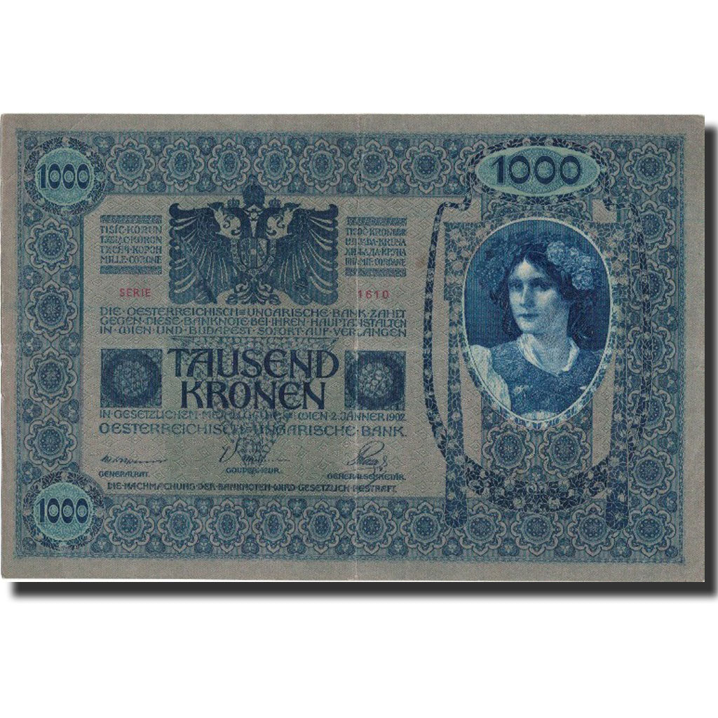 Banknote, Austria, 1000 Kronen, 1902, 1902-01-02, KM:8b, AU(50-53)