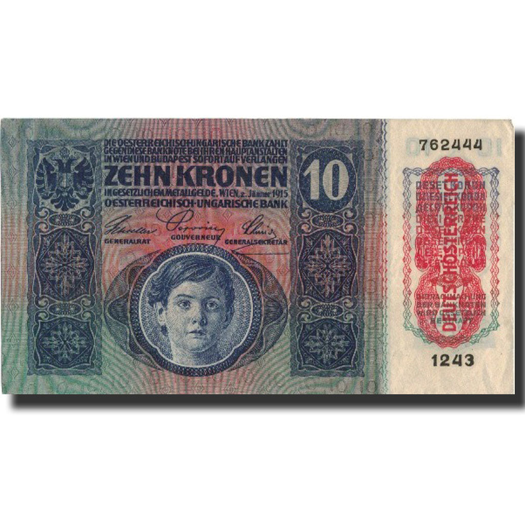 Banknote, Austria, 10 Kronen, 1915, 1915-01-02, KM:19, AU(50-53)