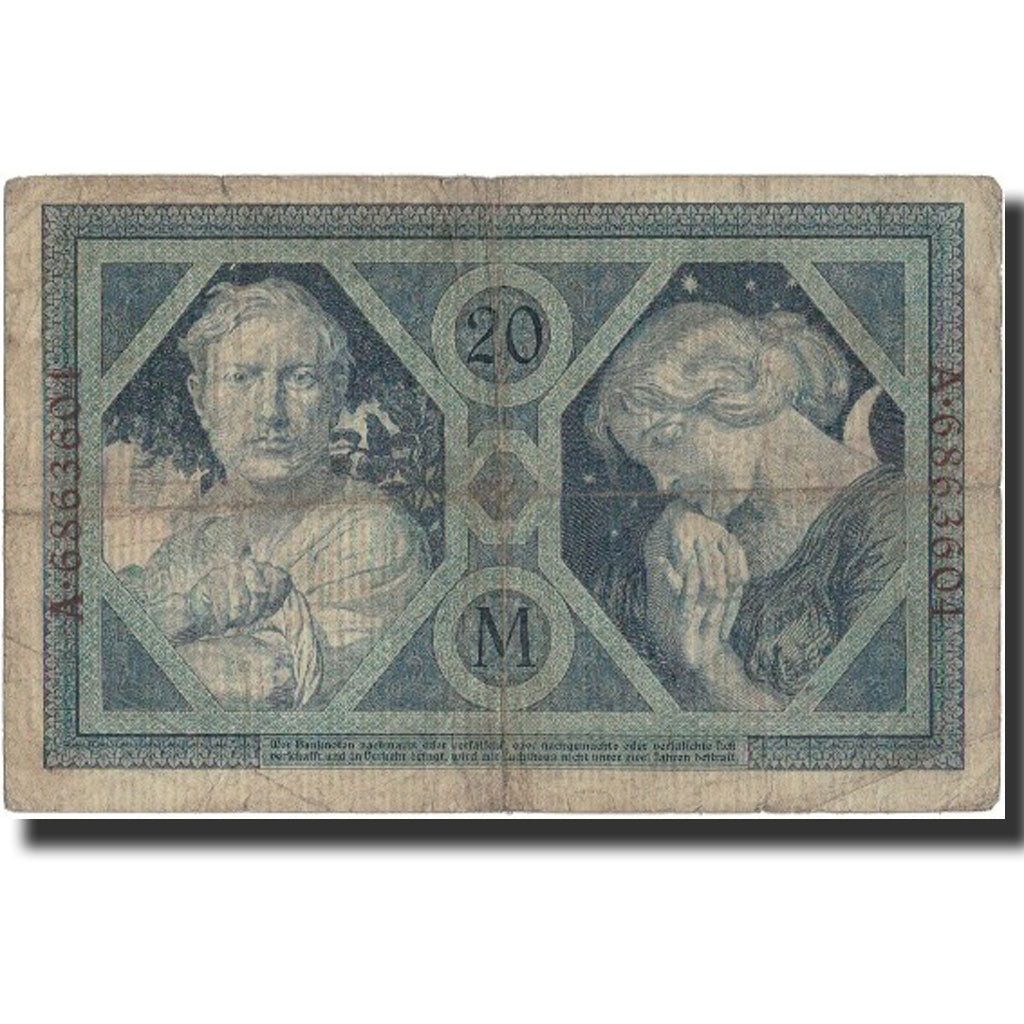 Banknote, Germany, 20 Mark, 1915, 1906-03-10, KM:63, VF(20-25)