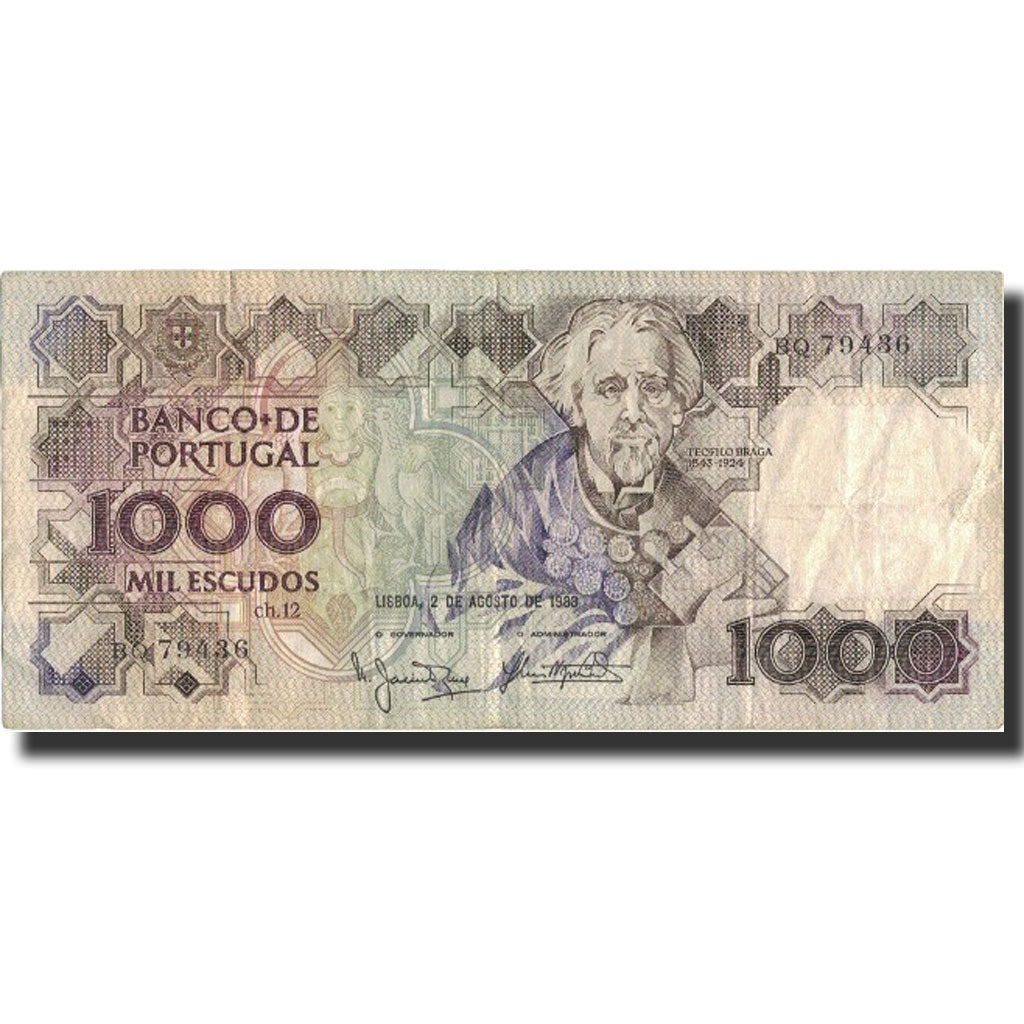 Banknote, Portugal, 1000 Escudos, 1988, 1988-08-02, KM:181a, VF(20-25)