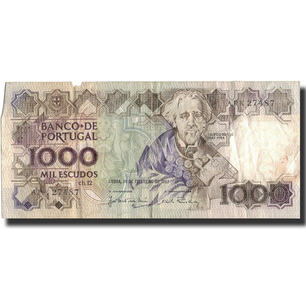 Banknote, Portugal, 1000 Escudos, 1987, 1987-02-26, KM:181c, F(12-15)
