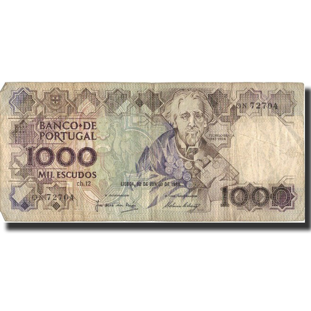 Billete, 1000 Escudos, 1986, Portugal, 1986-06-12, KM:181b, BC+