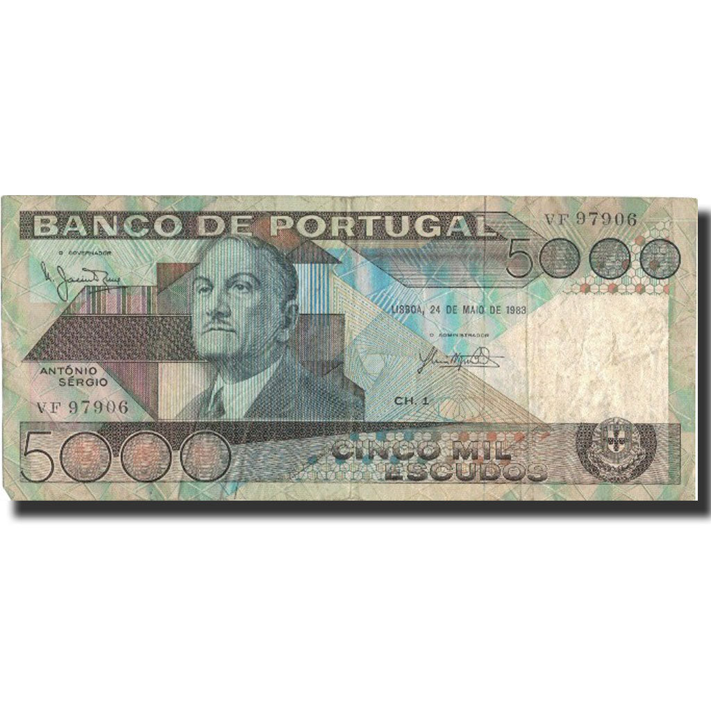 Geldschein, Portugal, 5000 Escudos, 1983, 1983-05-04, KM:182c, SS