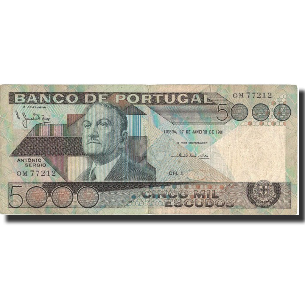 Geldschein, Portugal, 5000 Escudos, 1981, 1981-01-27, KM:182b, SS