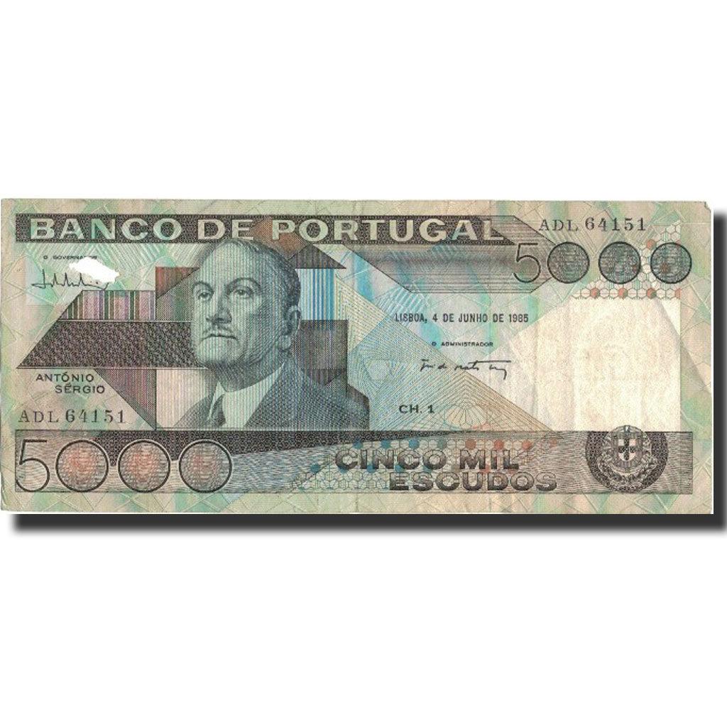 Geldschein, Portugal, 5000 Escudos, 1985, 1985-06-04, KM:182c, SS