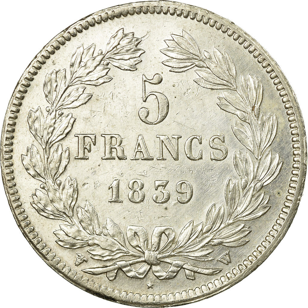 Coin, France, Louis-Philippe, 5 Francs, 1839, Lille, AU(55-58), Silver