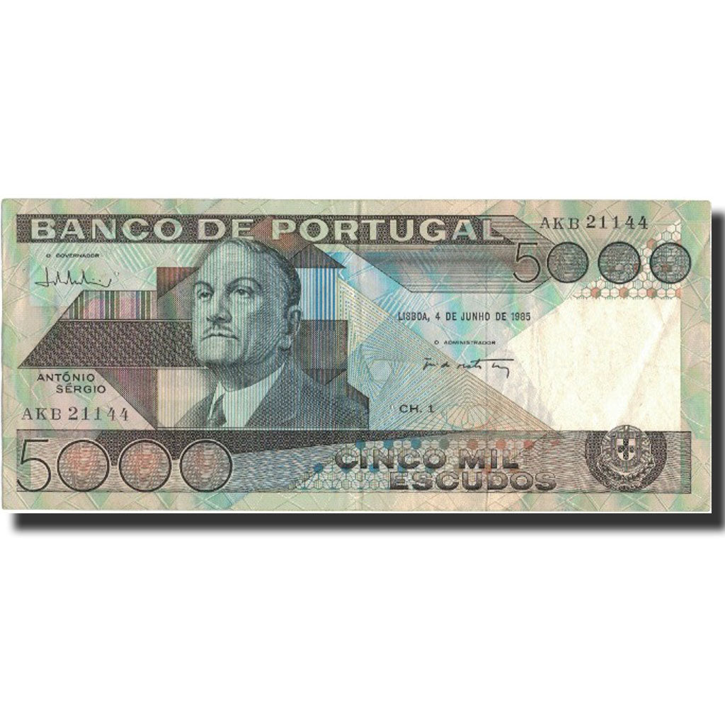Geldschein, Portugal, 5000 Escudos, 1985, 1985-06-04, KM:182c, SS