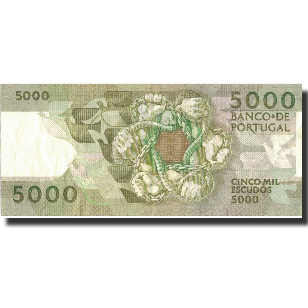 Billete, 5000 Escudos, 1989, Portugal, 1989-10-19, KM:184c, MBC