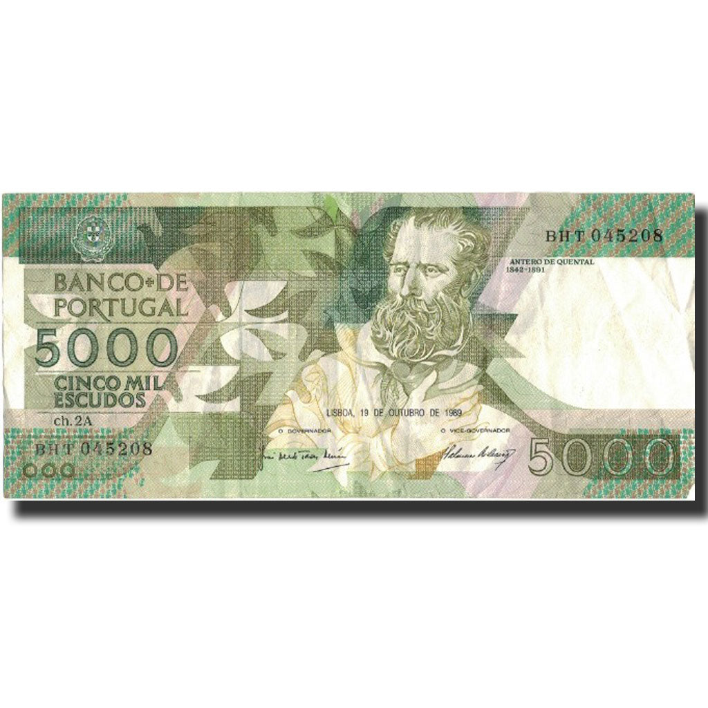 Banknote, Portugal, 5000 Escudos, 1989, 1989-10-19, KM:184c, AU(50-53)