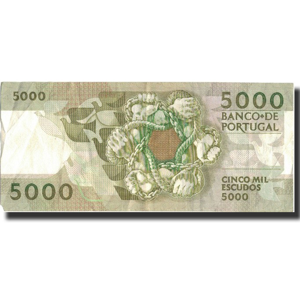 Banknote, Portugal, 5000 Escudos, 1989, 1989-10-19, KM:184c, AU(50-53)