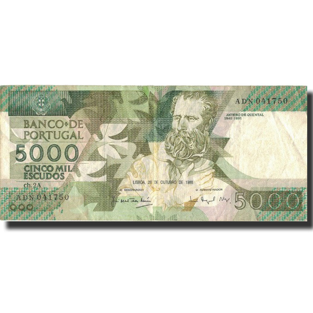 Banknote, Portugal, 5000 Escudos, 1988, 1988-08-04, KM:184a, EF(40-45)