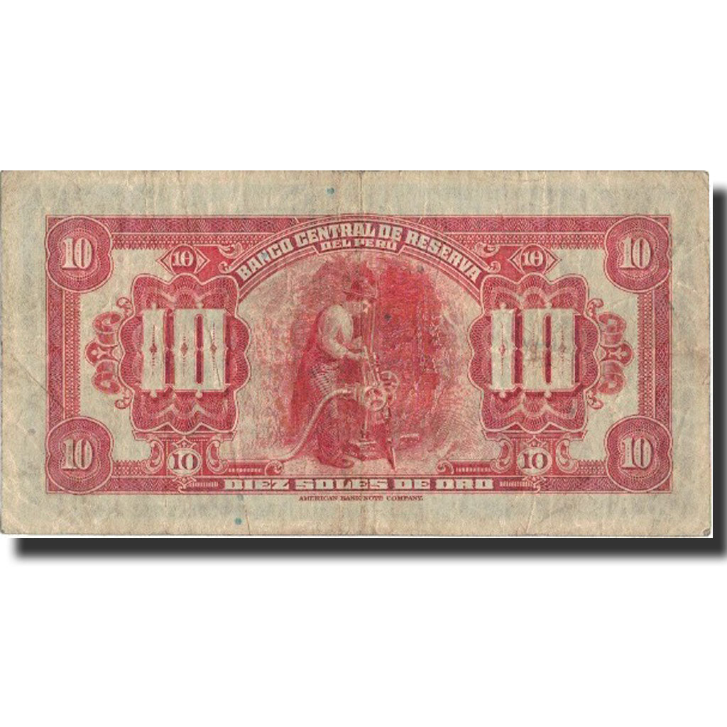 Banknote, Peru, 10 Soles, 1941, 1941-09-26, KM:67Aa, EF(40-45)