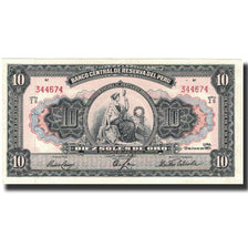 Banknote, Peru, 10 Soles, 1951, 1951-07-12, KM:71a, UNC(65-70)