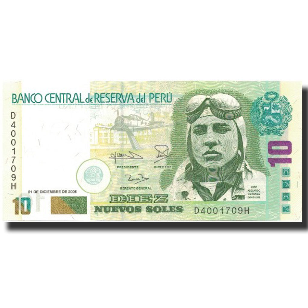 Billete, 10 Nuevos Soles, 2008, Perú, 2008-12-21, KM:179b, UNC