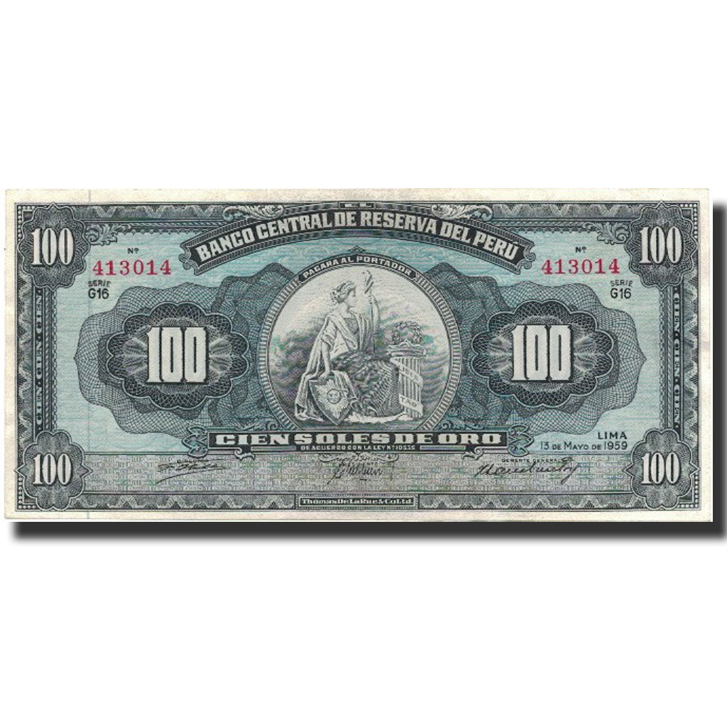 Billet, Pérou, 100 Soles, 1959, 1959-05-10, KM:79b, NEUF