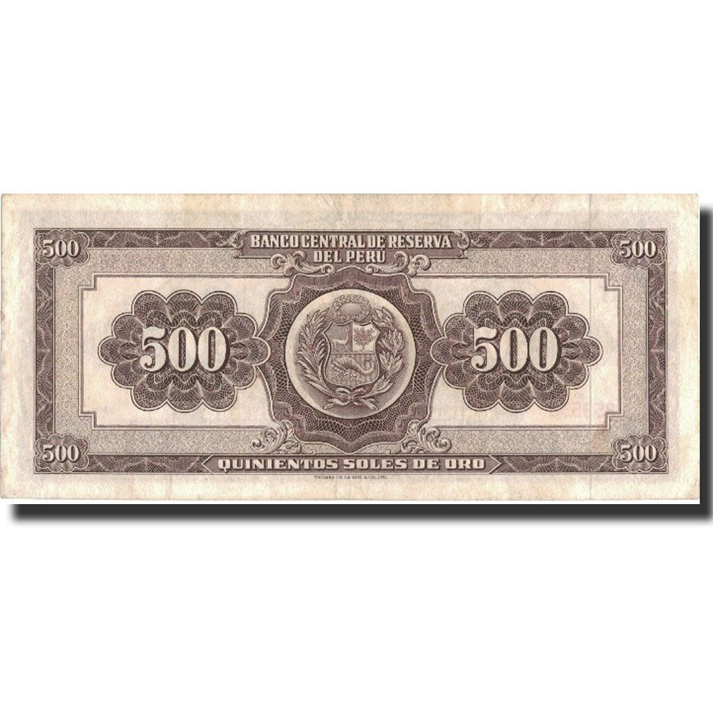 Banknote, Peru, 500 Soles De Oro, 1962, 1962-02-09, KM:87a, AU(50-53)