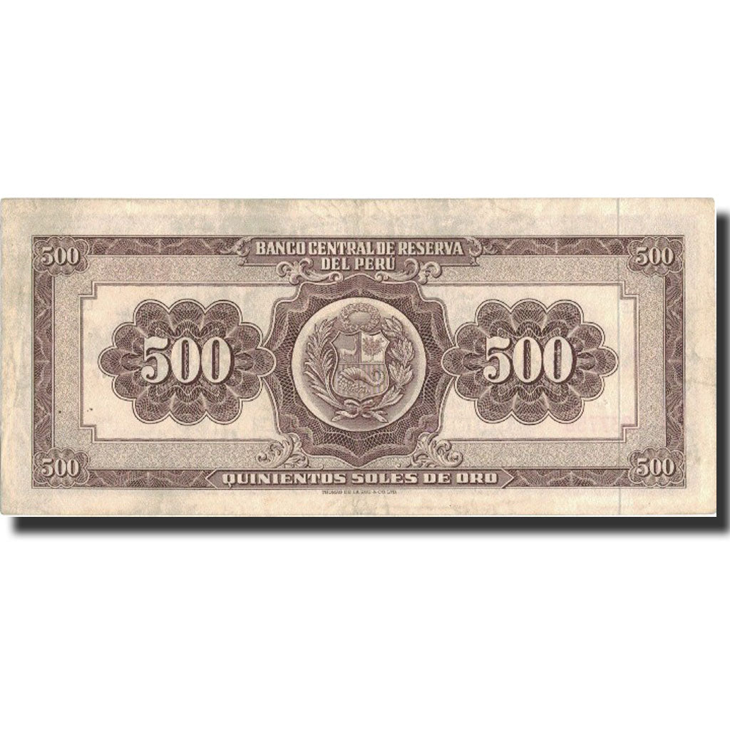 Banconote, Perù, 500 Soles De Oro, 1962, 1962-02-09, KM:87a, BB+