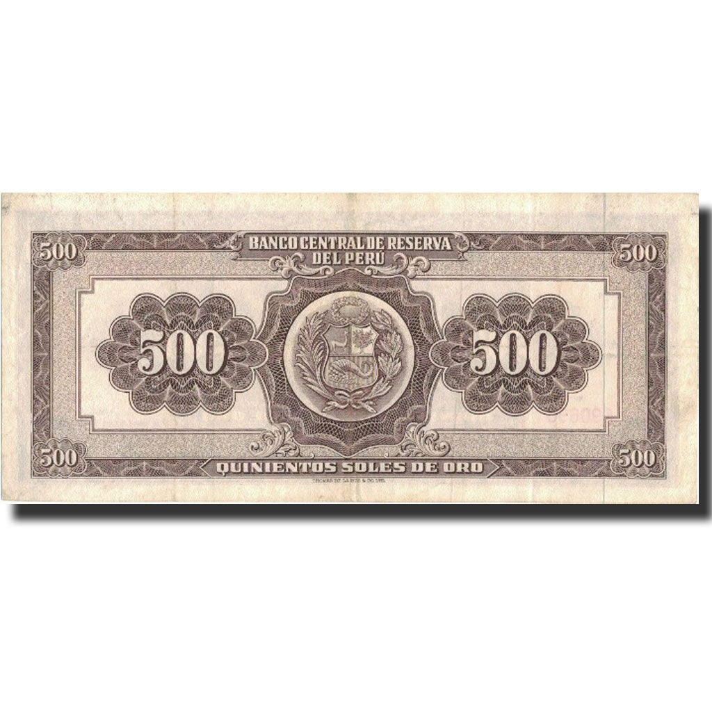 Billete, 500 Soles De Oro, 1962, Perú, 1962-02-09, KM:87a, MBC+