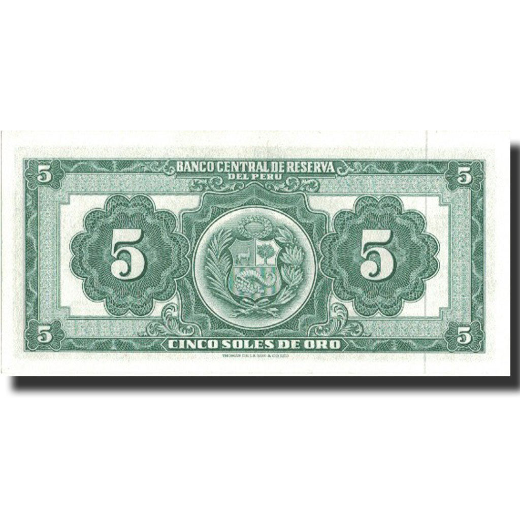 Billete, 5 Soles, 1960, Perú, 1960-03-18, KM:76, UNC