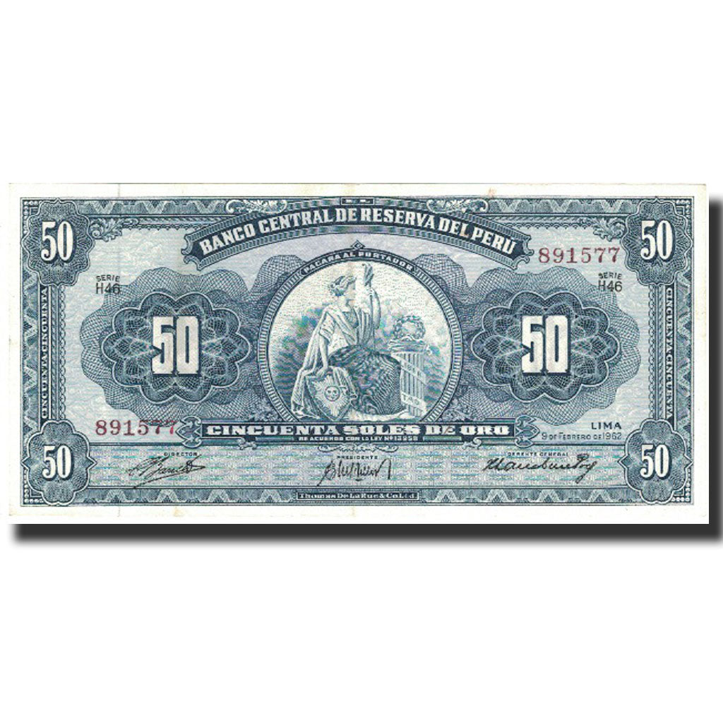 Banknote, Peru, 50 Soles De Oro, 1962, 1962-02-09, KM:85a, UNC(60-62)