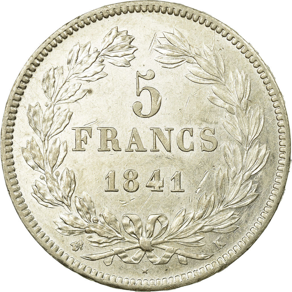 Coin, France, Louis-Philippe, 5 Francs, 1841, Bordeaux, MS(60-62), Silver