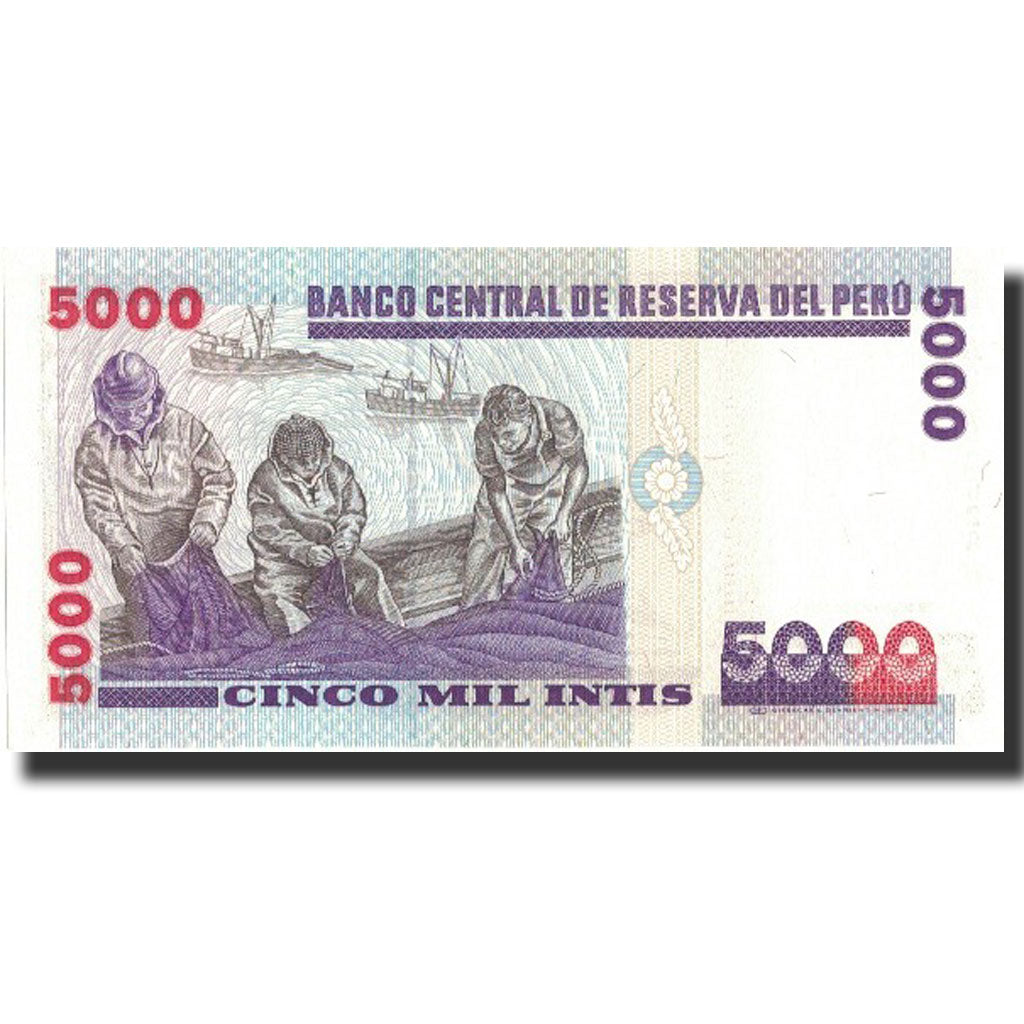 Banconote, Perù, 5000 Intis, 1988, 1988-06-28, KM:137, SPL+