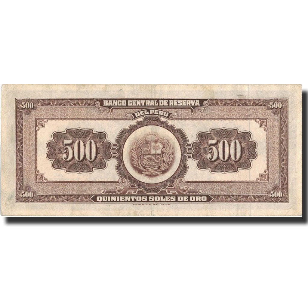 Banknote, Peru, 500 Soles De Oro, 1965, 1965-02-26, KM:91, AU(50-53)