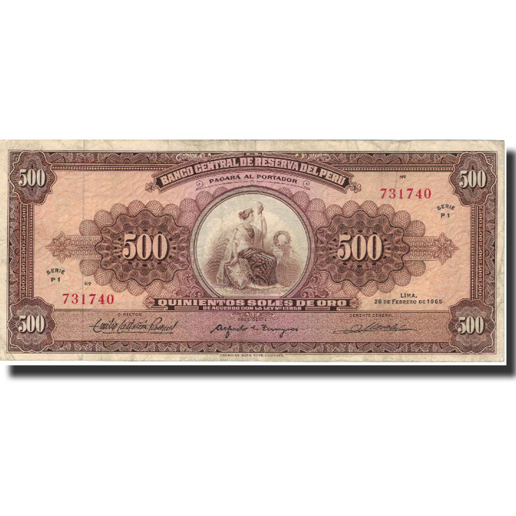 Banknote, Peru, 500 Soles De Oro, 1965, 1965-02-26, KM:91, EF(40-45)