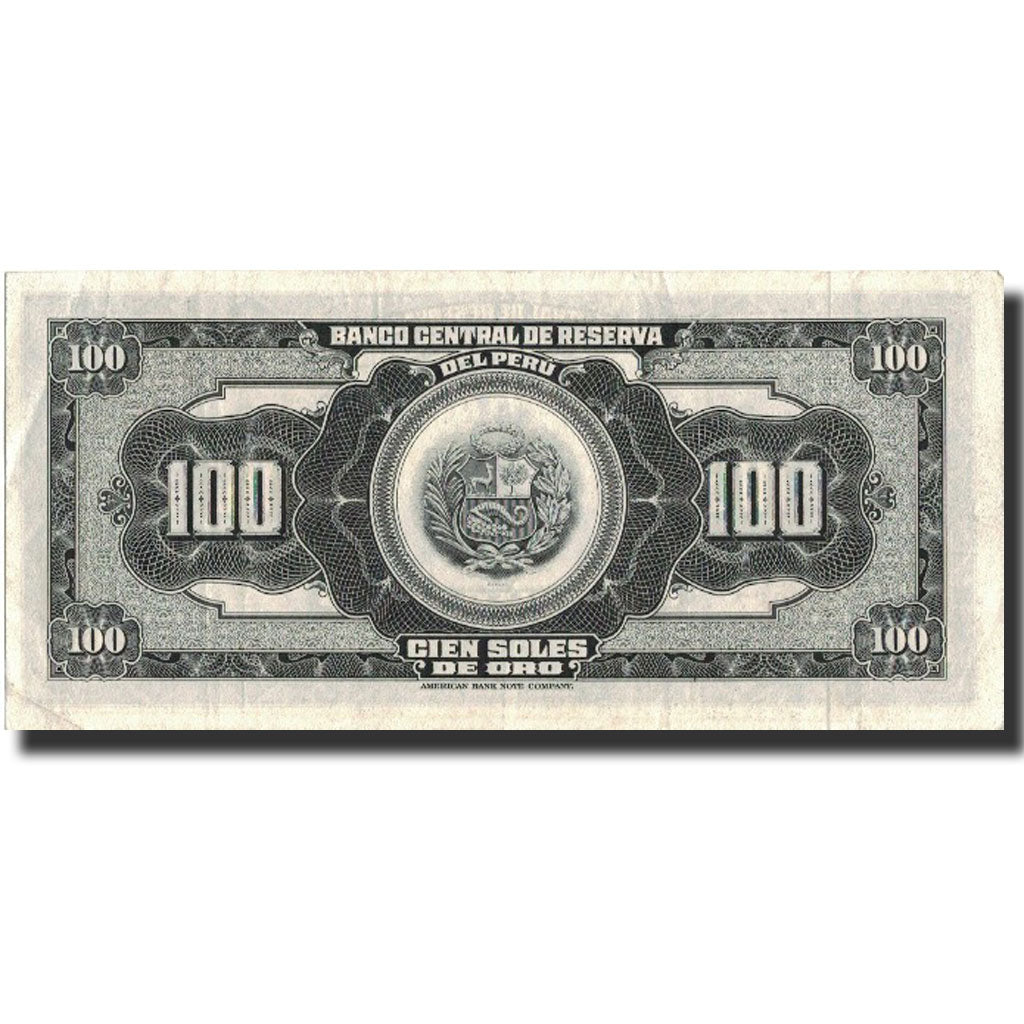Banknote, Peru, 100 Soles De Oro, 1965, 1965-08-20, KM:90a, UNC(60-62)