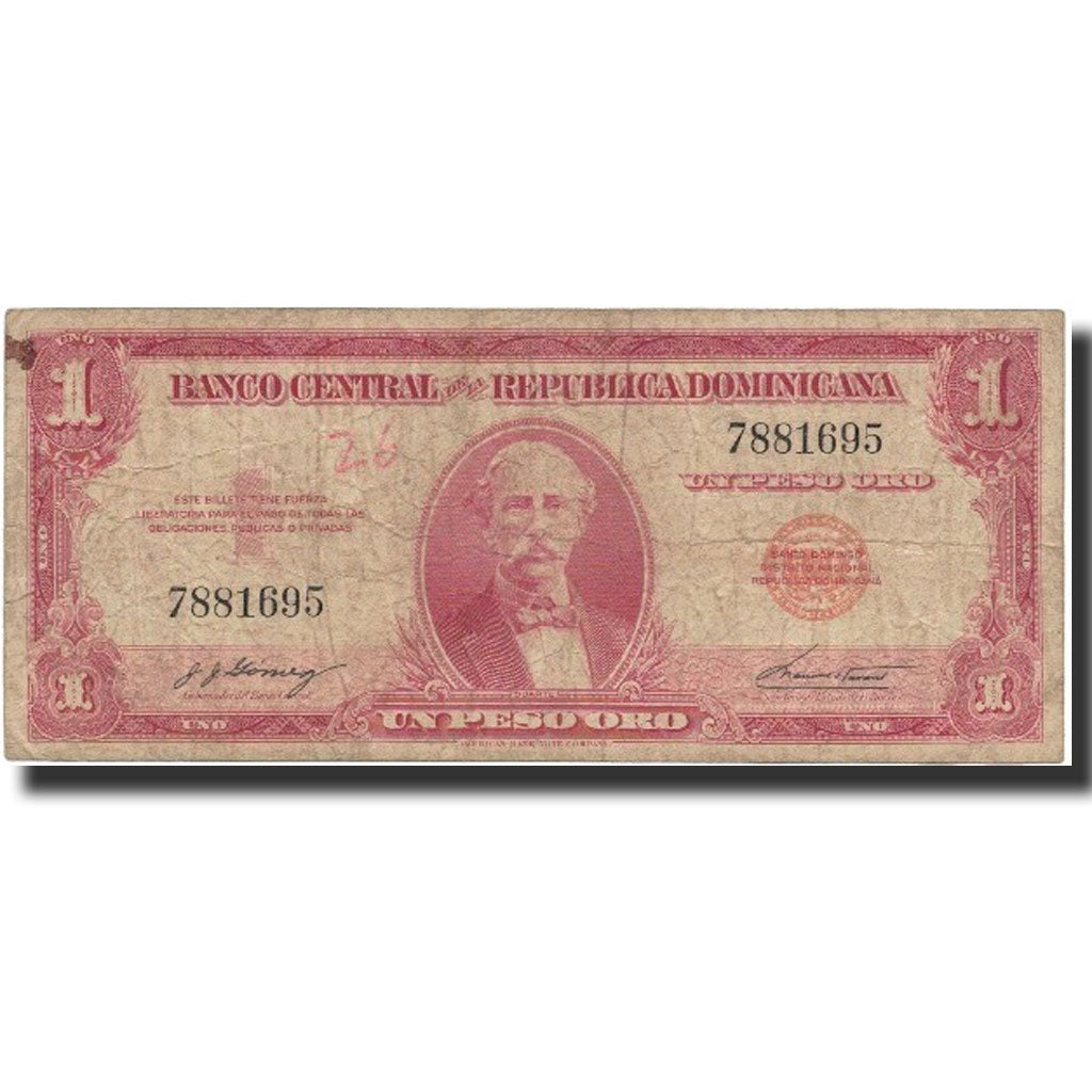 Banknote, Dominican Republic, 1 Peso Oro, KM:91a, VF(20-25)