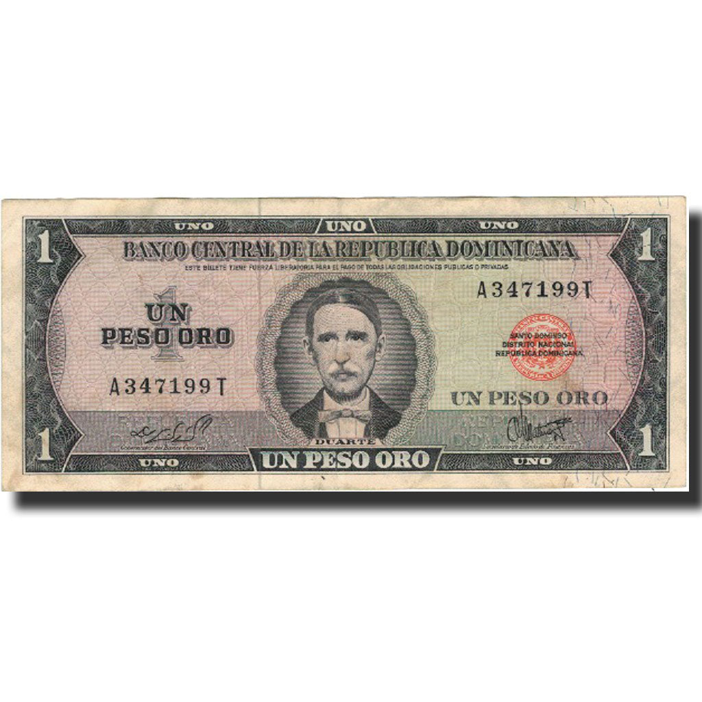 Banknote, Dominican Republic, 1 Peso Oro, undated (1973-74), KM:107a, EF(40-45)
