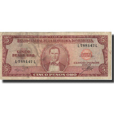 Banknote, Dominican Republic, 5 Pesos Oro, undated (1964-74), KM:100a, EF(40-45)
