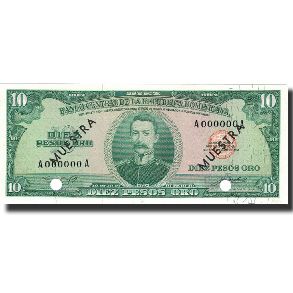 Billet, Dominican Republic, 10 Pesos Oro, undated (1964-74), Specimen, KM:101s2